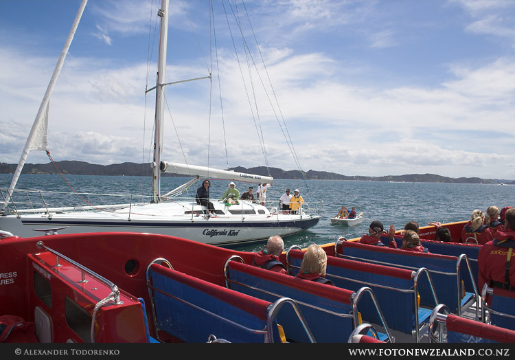 По пути наши пилоты повстречали знакомых на яхте, Bay of Islands, Новая Зеландия (Bay of Islands, New Zealand)