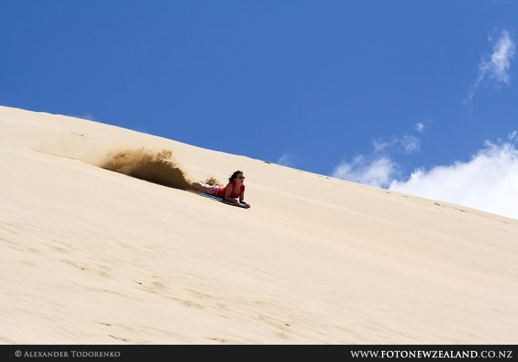 Sandboarding, 90 Mile Beach, Новая Зеландия (90 Mile Beach, New Zealand)