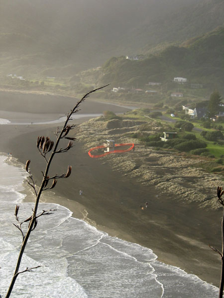 Вид со скалы Lion Rock, Piha Beach, Auckland, New Zealand