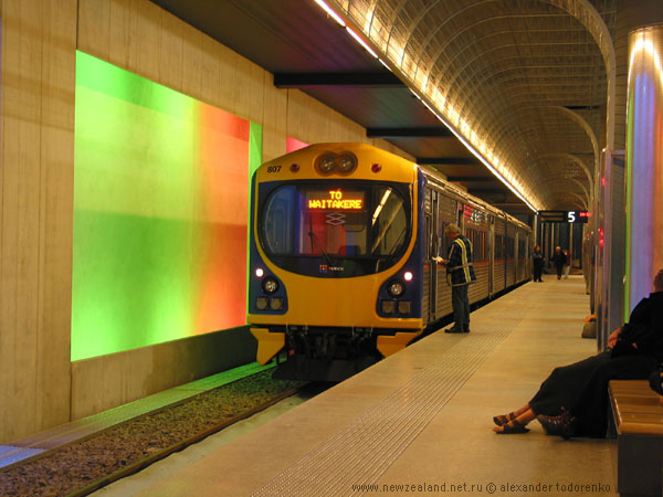 Britomart project  прибытие первого поезда в центральную часть Окленда, Auckland CBD, New Zealand