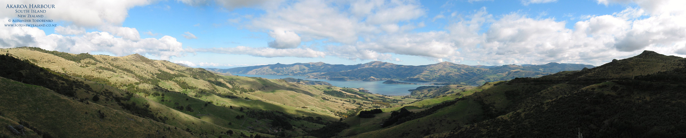 Бухта Акароа (Akaroa Harbour), Южный Остров, South Island, New Zealand