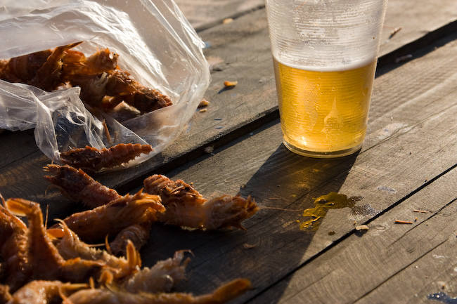 Пиво с креветками
